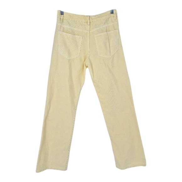 Zara Cargo Yellow Wide Leg Colorful Spring Cotton Denim Jeans - Picture 5 of 9